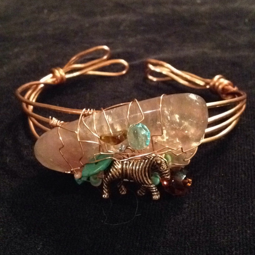 Quartz Stone Wire Wrapped Bracelet